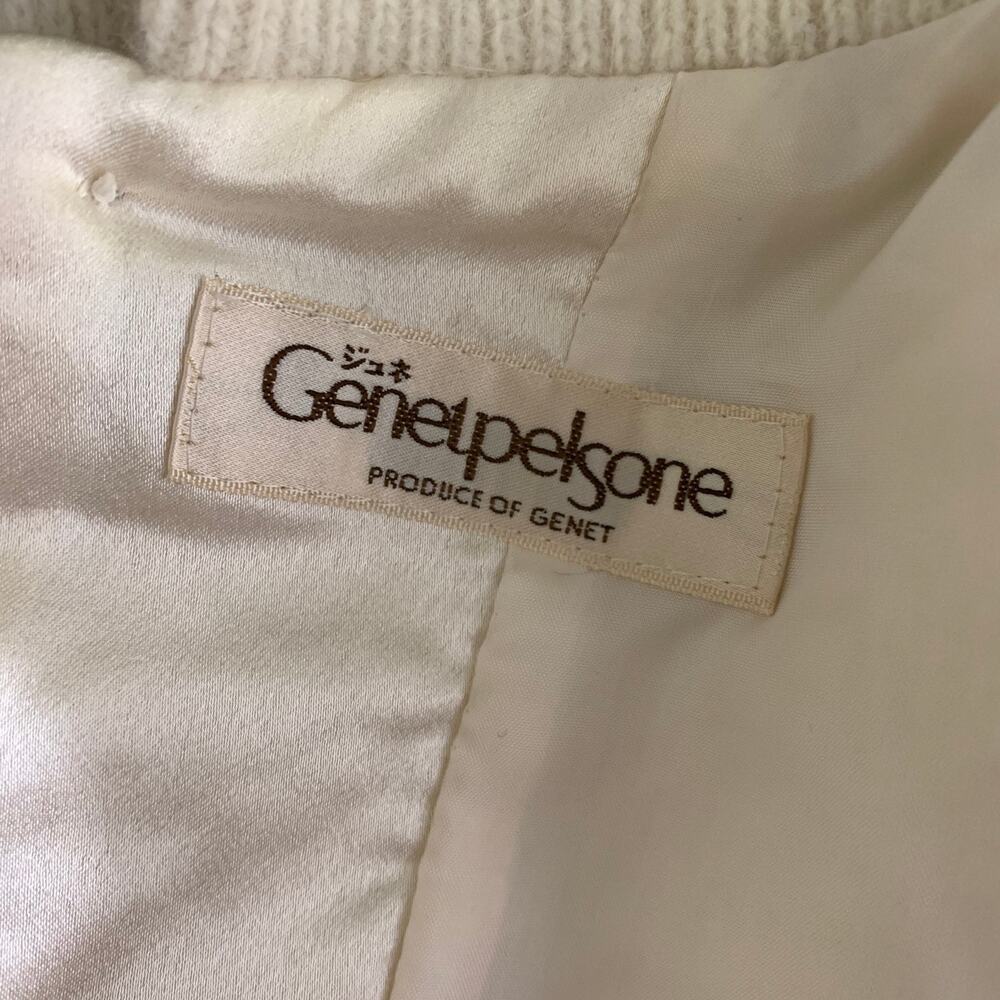 GENETPELSONE Size S Cream Cashmere Rhinestones Cardigan Dress Top - Picture 4 of 6